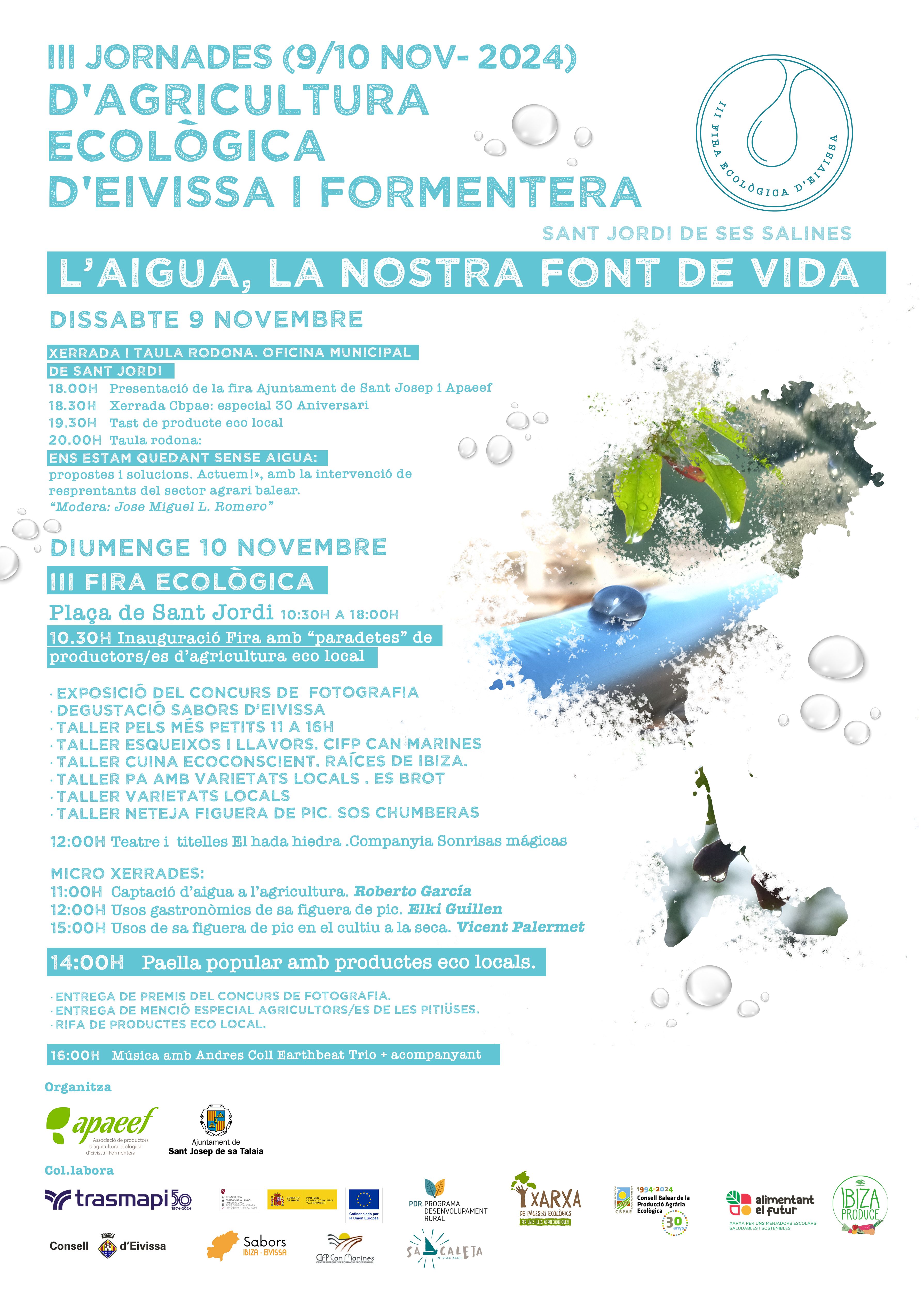 Cartell de la III Fira Ecològica d'Eivissa i Formentera, celebrada l'octubre de 2024 a Sant Jordi (Sant Josep de sa Talaial)